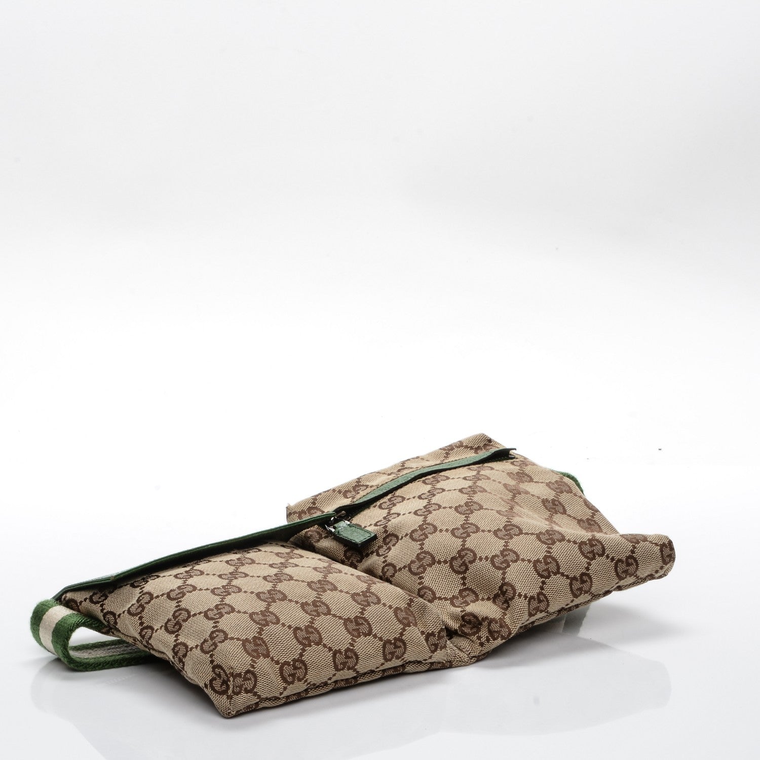 Gucci GG Monogram Web Double Pocket Belt Bag Green 4 of 7