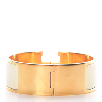 Hermes Enamel Wide Clic Clac H Bracelet PM Craie 3 of 6