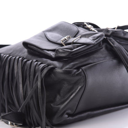 Saint Laurent Calfskin Fringe Festival Backpack Black 5 of 9