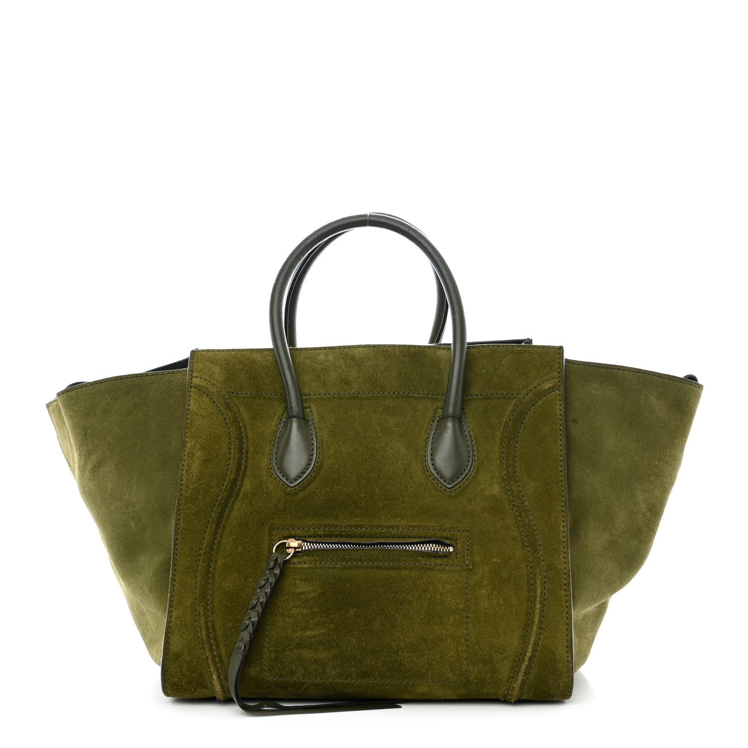 Celine Suede Small Phantom Luggage Green 1 of 16