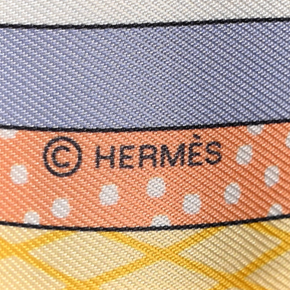 Hermes Silk Twilly Grand Theatre Nouveau White Vert Abricot 3 of 6