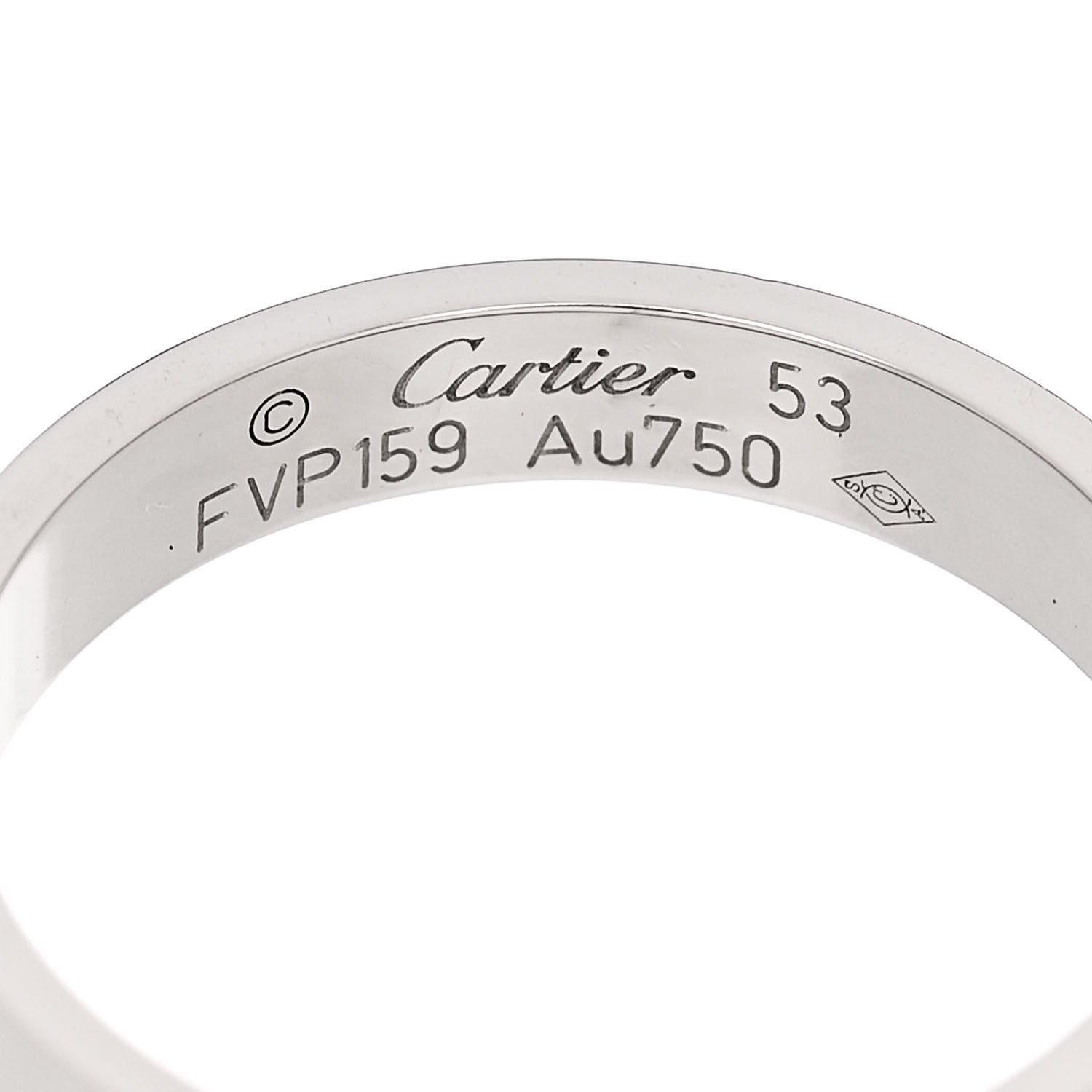 Cartier 18K White Gold 3.5mm LOVE Wedding Band Ring 53 6.5 4 of 5