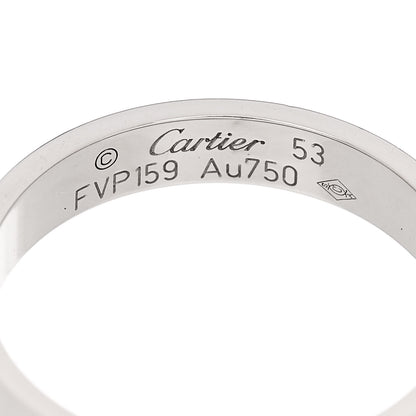 Cartier 18K White Gold 3.5mm LOVE Wedding Band Ring 53 6.5 4 of 5