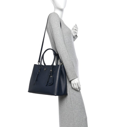 Prada Saffiano Medium Double Handle Tote Baltico Astrale 2 of 12