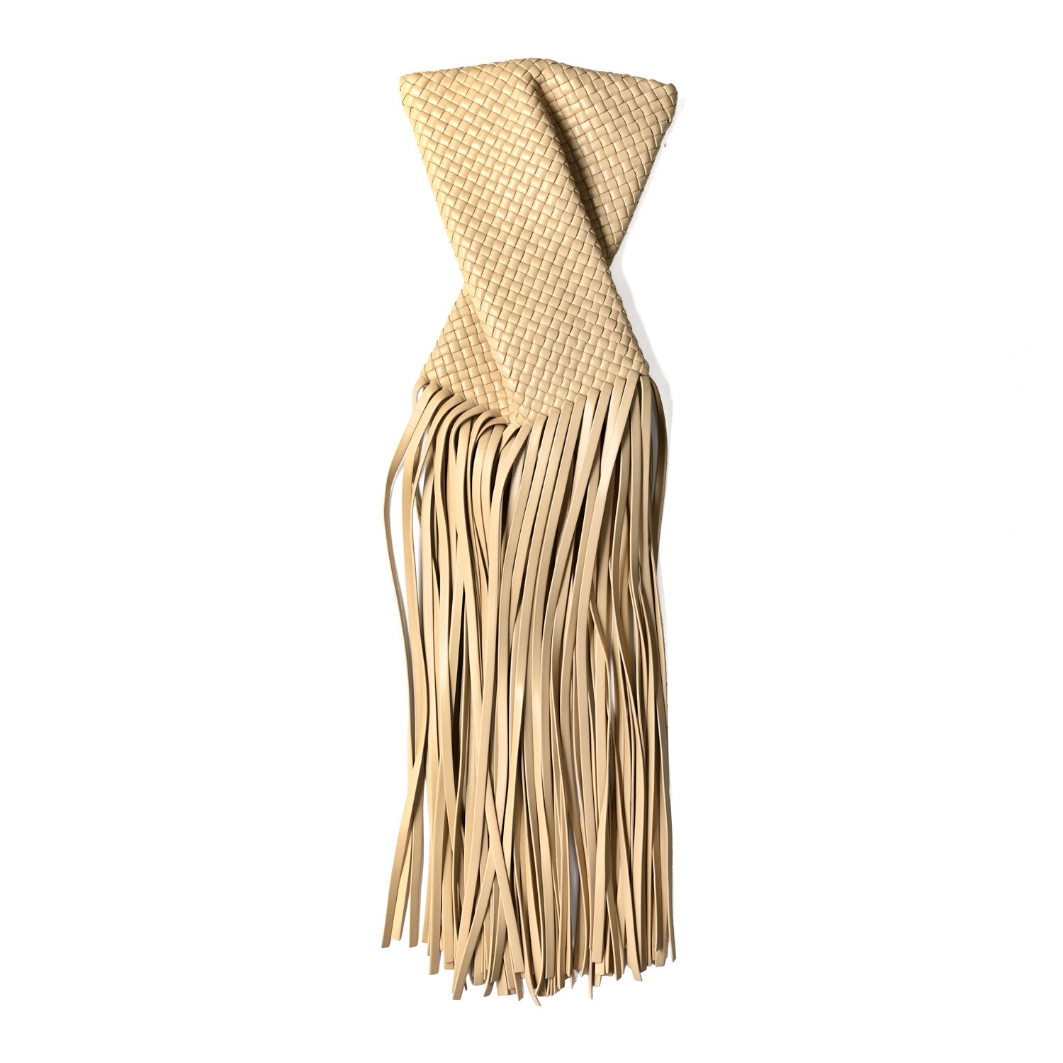 Bottega Veneta Nappa Intrecciato The Fringe Crisscross Bag Porridge 2 of 5
