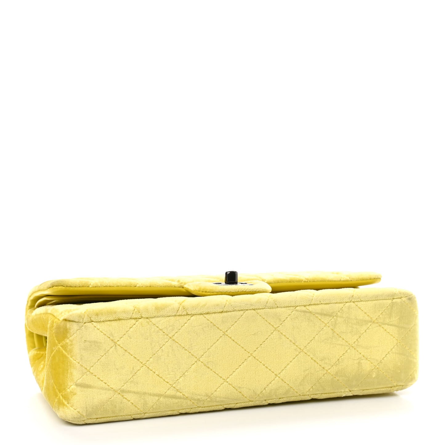 Velvet Quilted Medium Double Flap Yellow