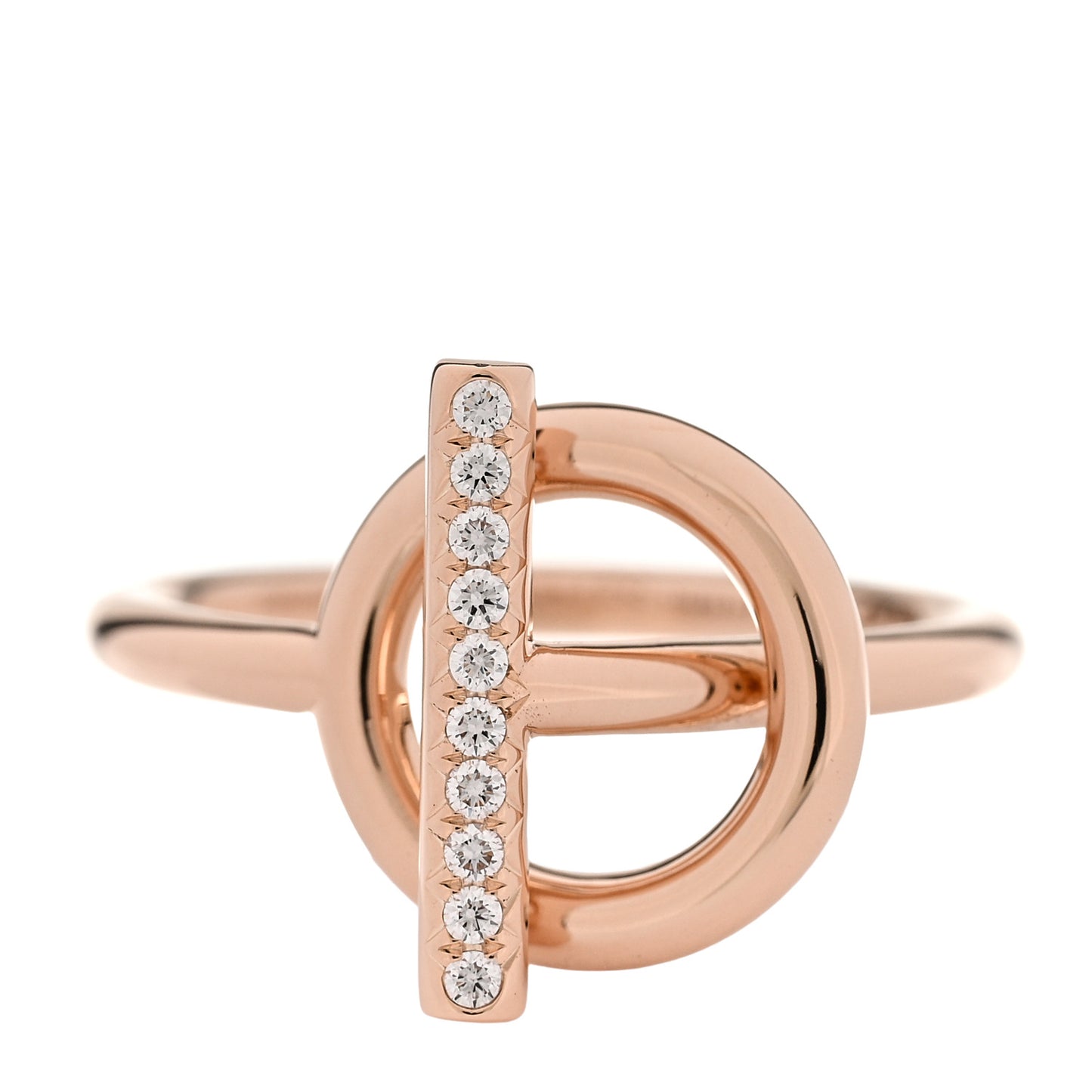 18K Rose Gold Diamond PM Echappee Ring 52 6