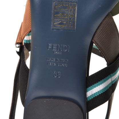 Fendi Technical Mesh Colibri Slingback Ballerina Flats 39 Green Multicolor 14 of 15