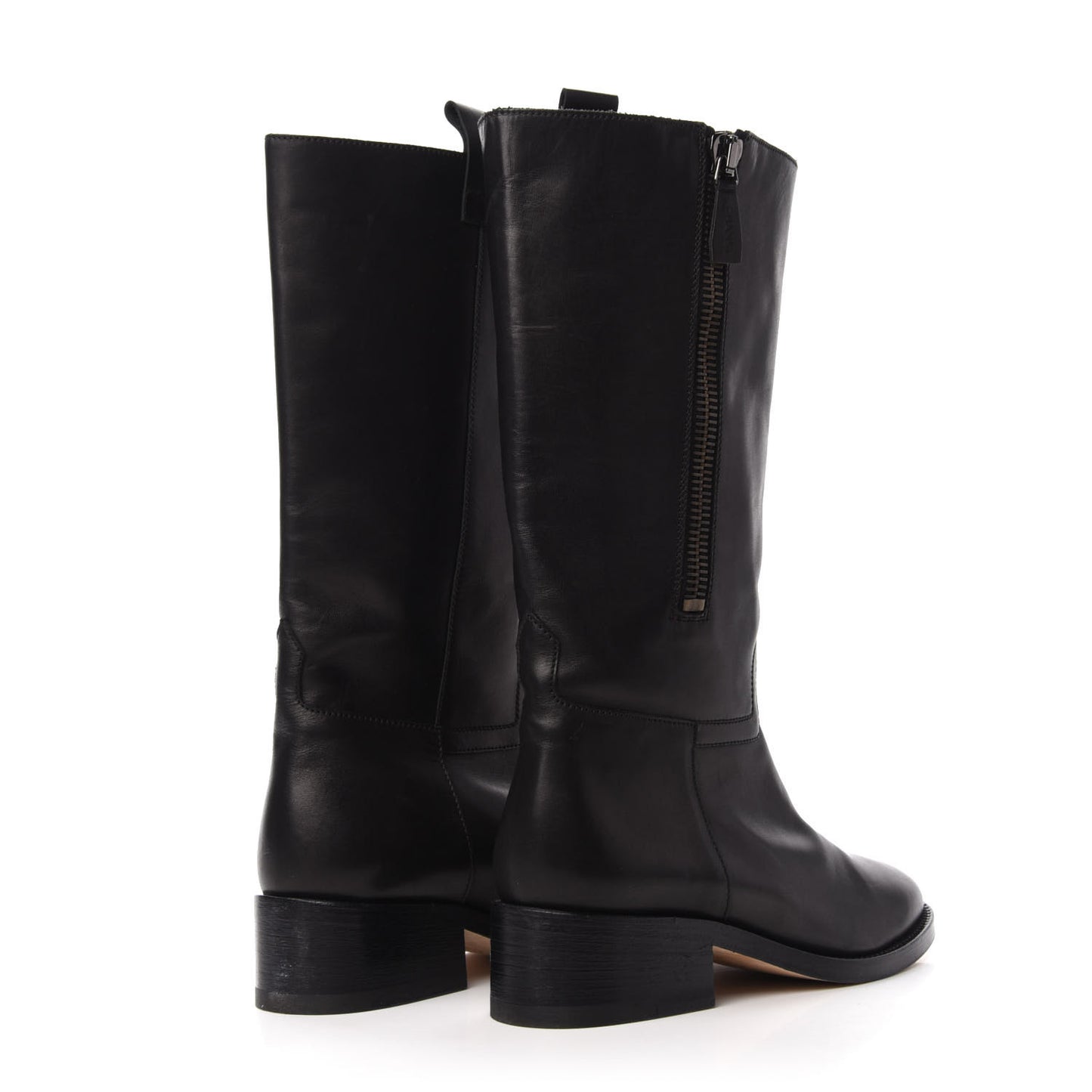 Calfskin Riding Boots 38.5 Black