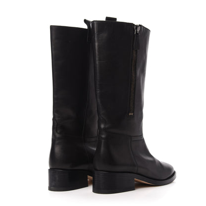 Chanel Calfskin Riding Boots 38.5 Black 4 of 8