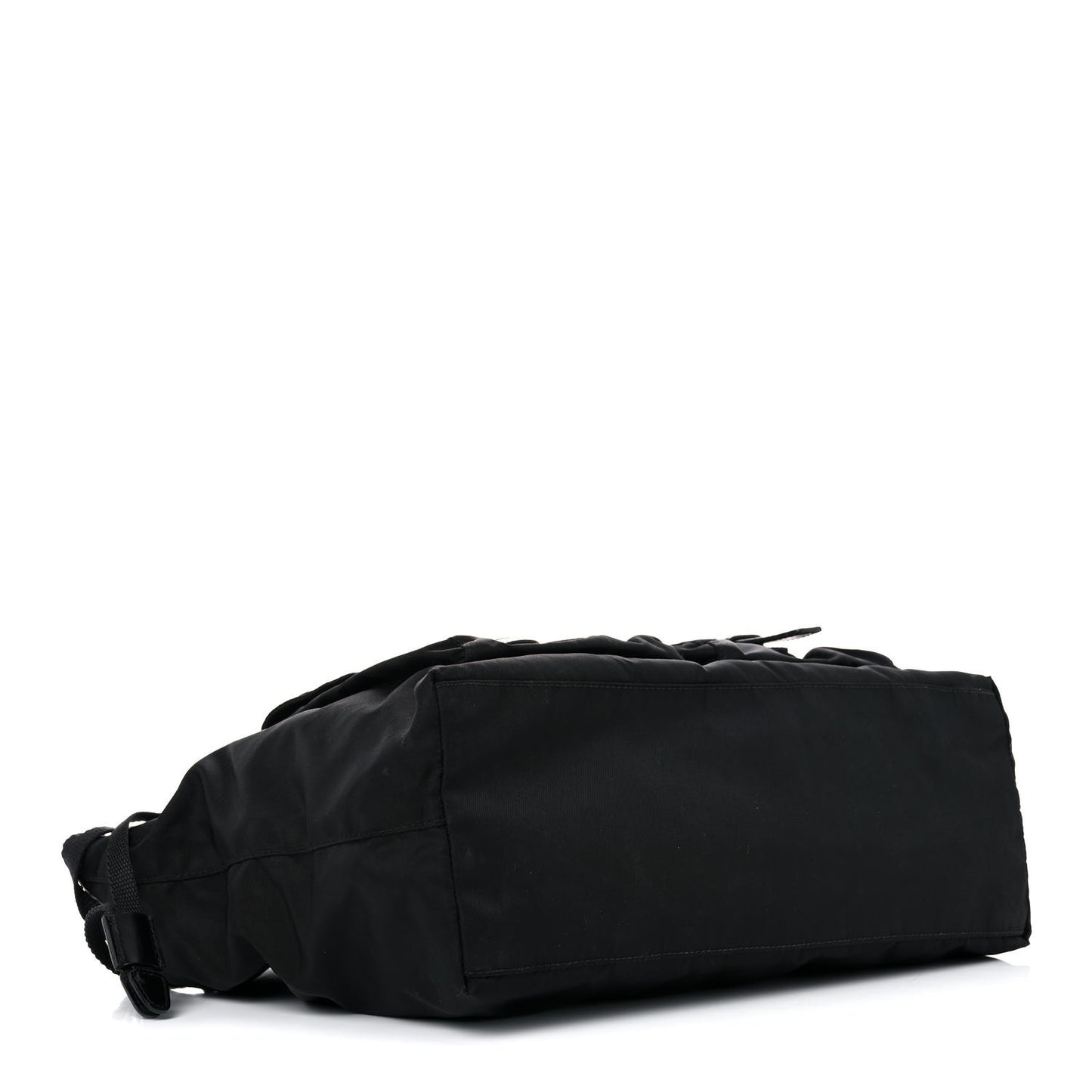 Nylon Vela Drawstring Shopping Tote Black