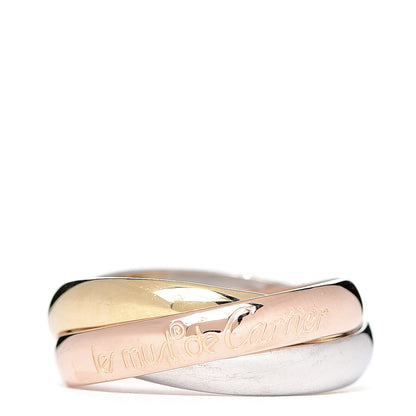 Cartier 18K Pink Yellow White Gold Classic Les Must De Trinity Ring 50 5.25 1 of 5