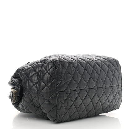 Chanel Nylon Quilted Coco Cocoon Medium Reversible Tote Black Red 3 of 17