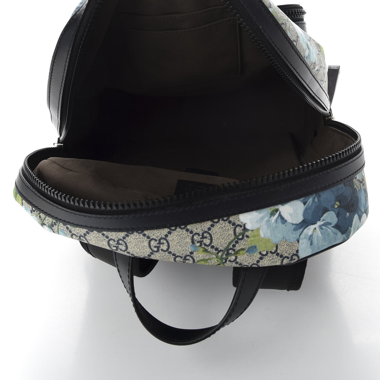 GG Supreme Monogram Blooms Medium Day Backpack Beige Blue Navy