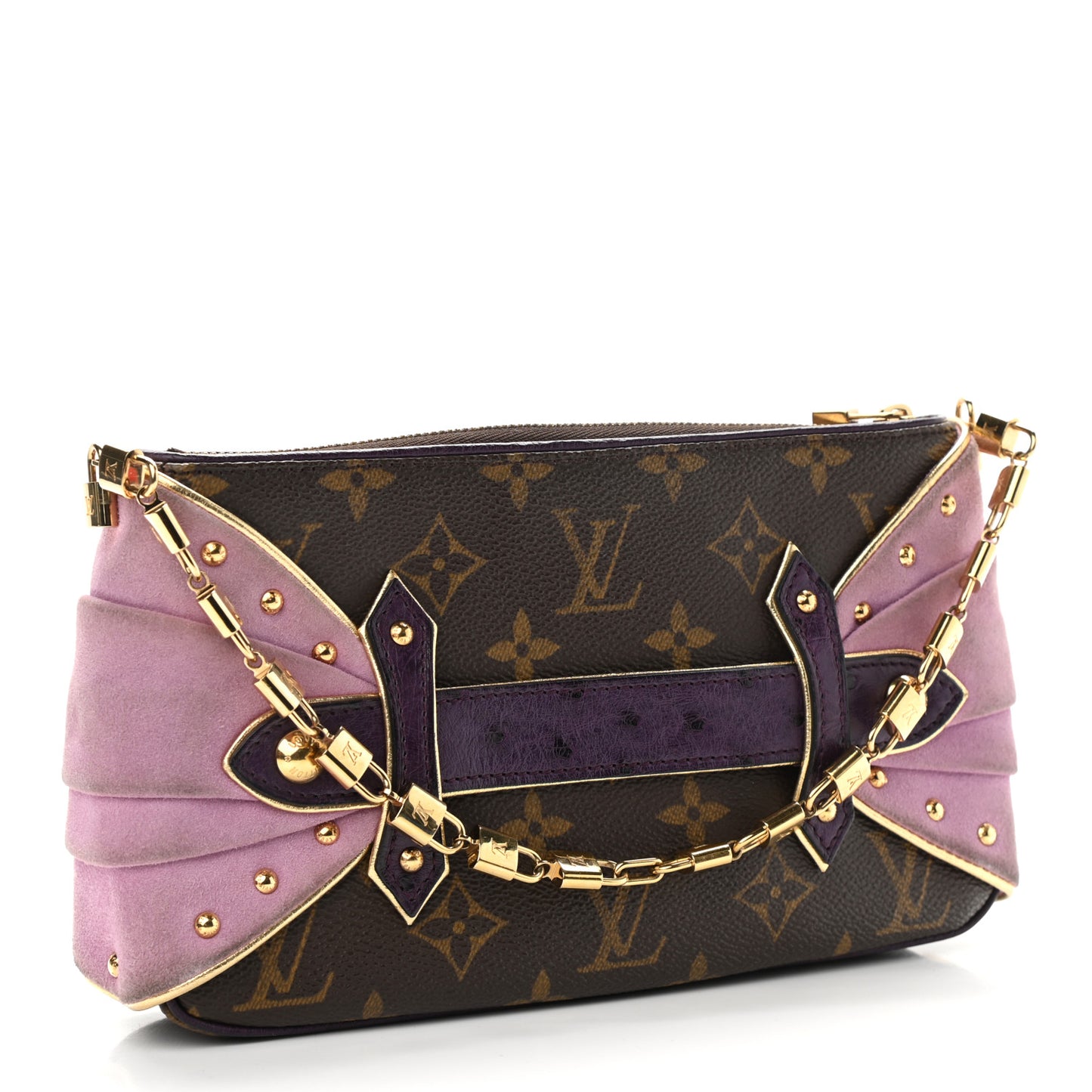 Monogram Suede Ostrich Les Extraordinaires Pochette