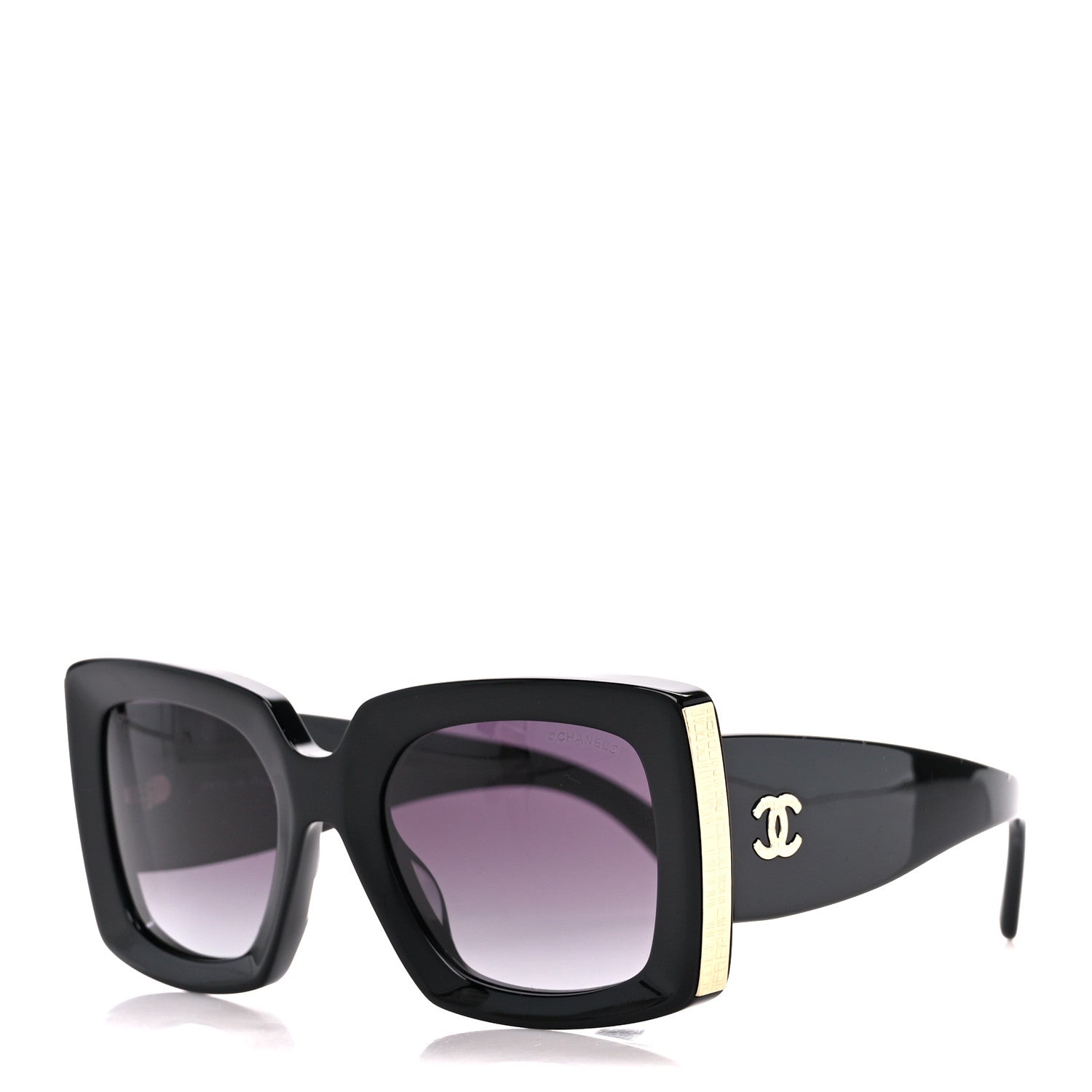 Chanel Acetate Rectangle Sunglasses 5435 Black 1 of 7