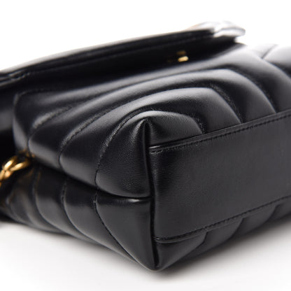 Saint Laurent Calfskin Y Quilted Monogram Toy Loulou Crossbody Bag Black 6 of 12