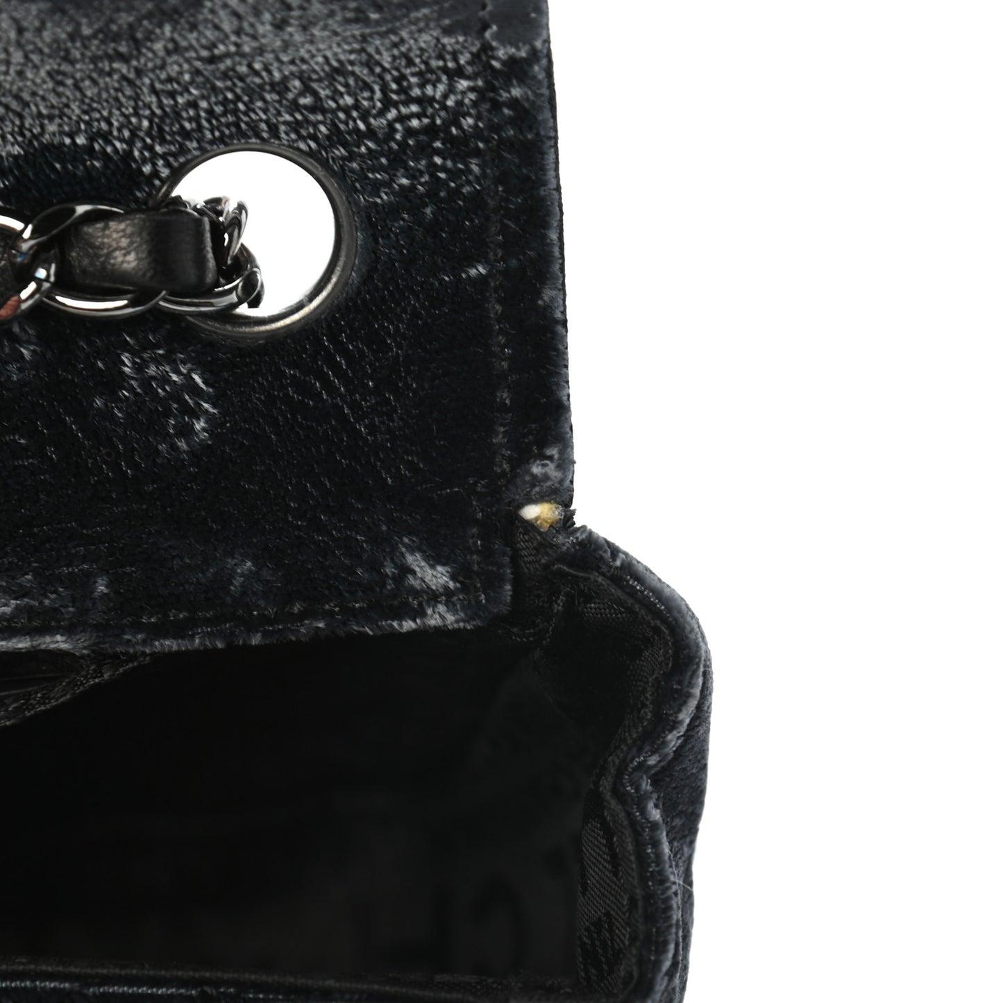 Velvet Quilted East West Flap Black