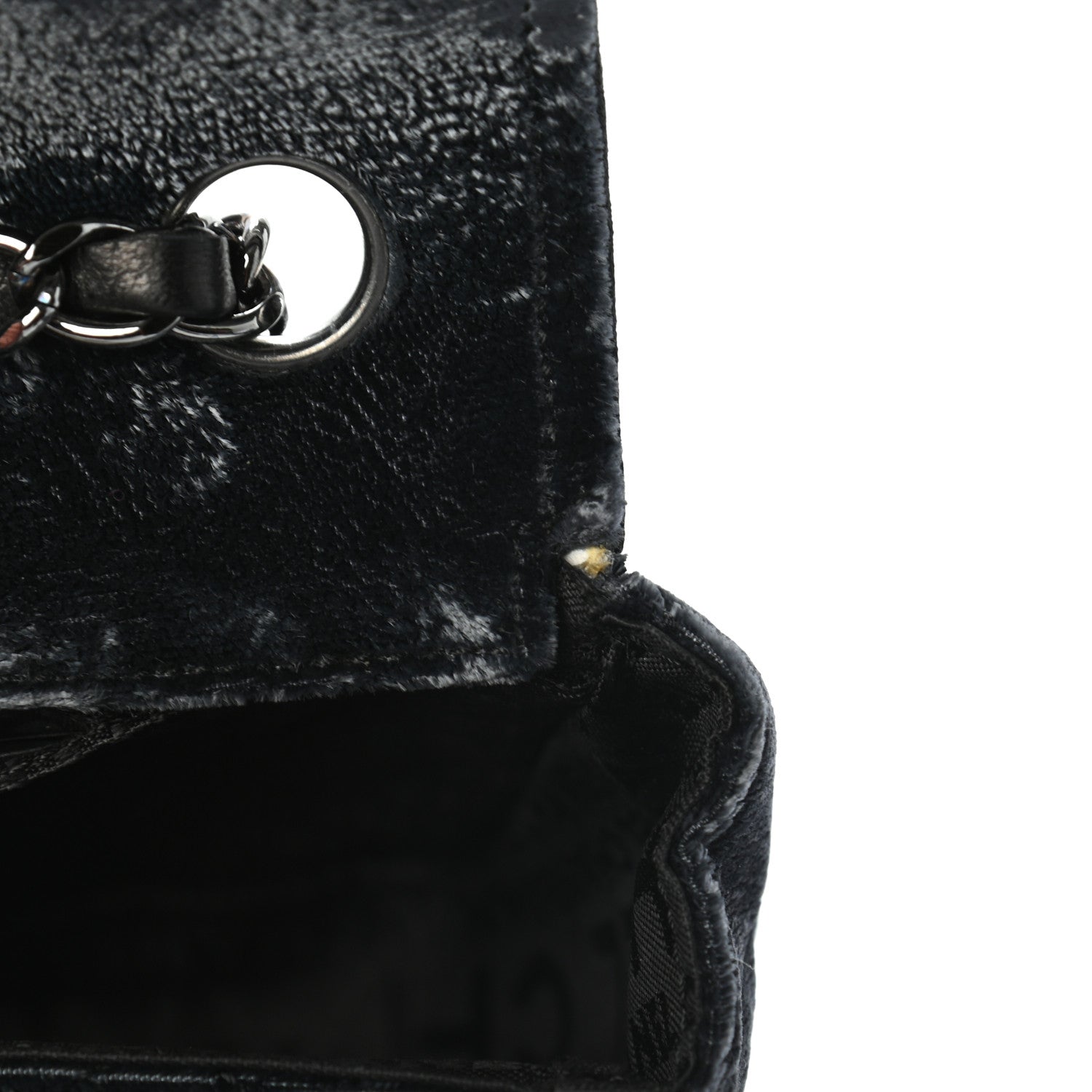 Chanel Velvet Quilted East West Flap Black 9 of 12