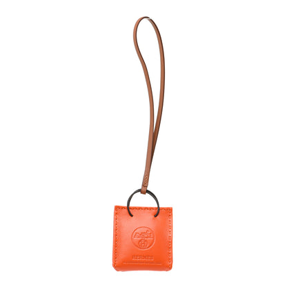 Hermes Milo Lambskin Swift Shopping Bag Charm Feu Gold 1 of 3