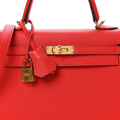Hermes Epsom Kelly Sellier 25 Rouge De Coeur 8 of 11