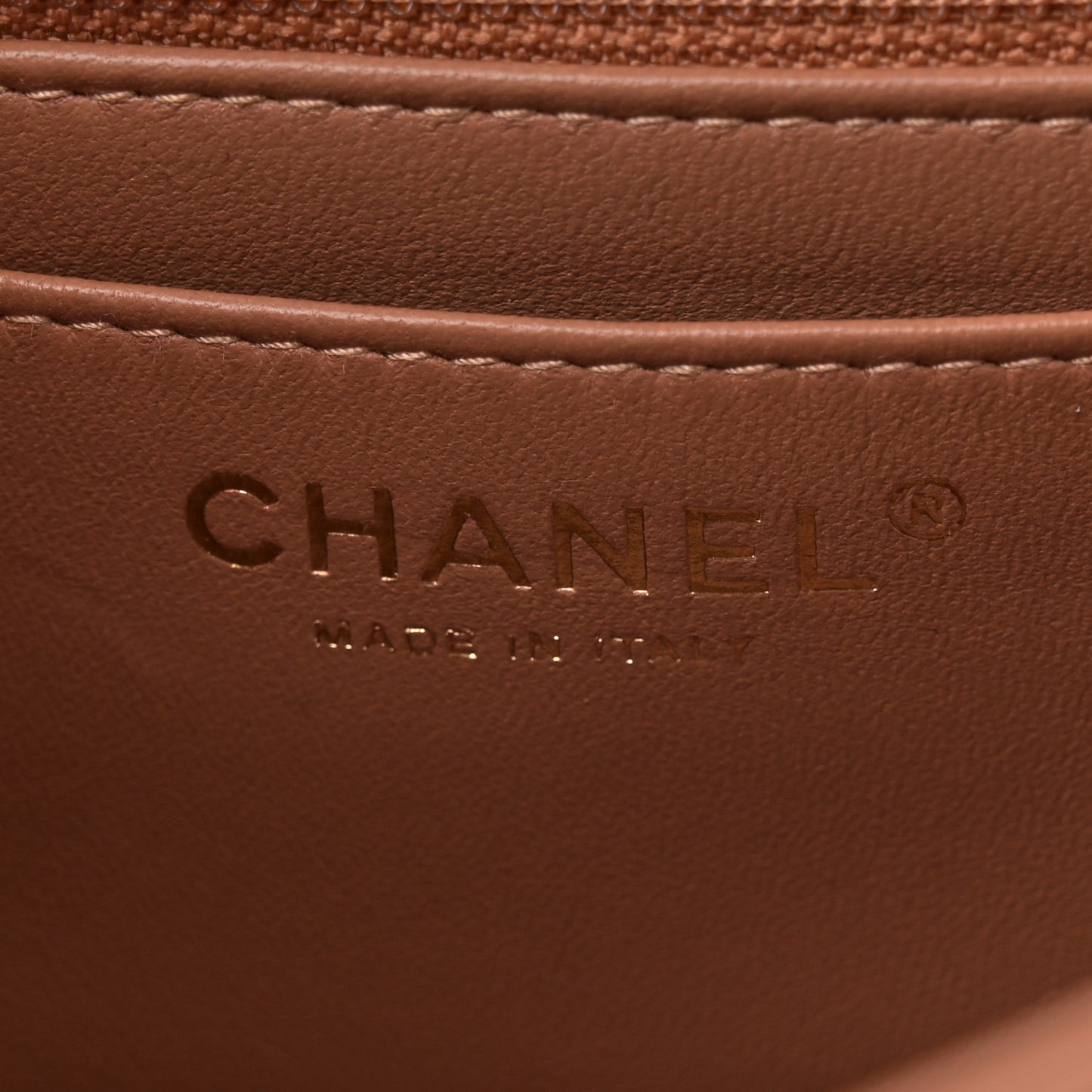 Lambskin Quilted Mini Rectangular Flap Brown