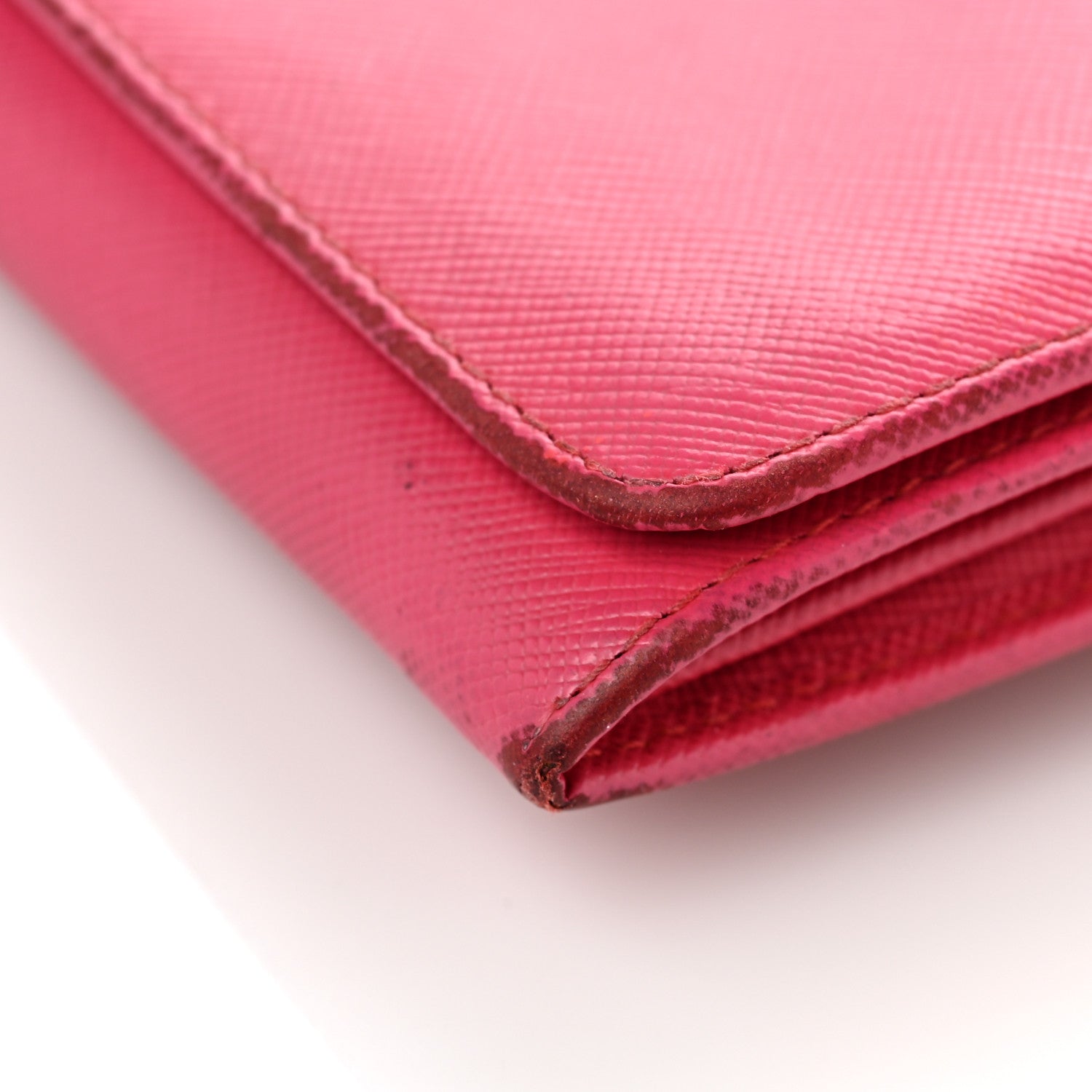 Prada Saffiano Metal Continental Flap Wallet Peonia 11 of 15
