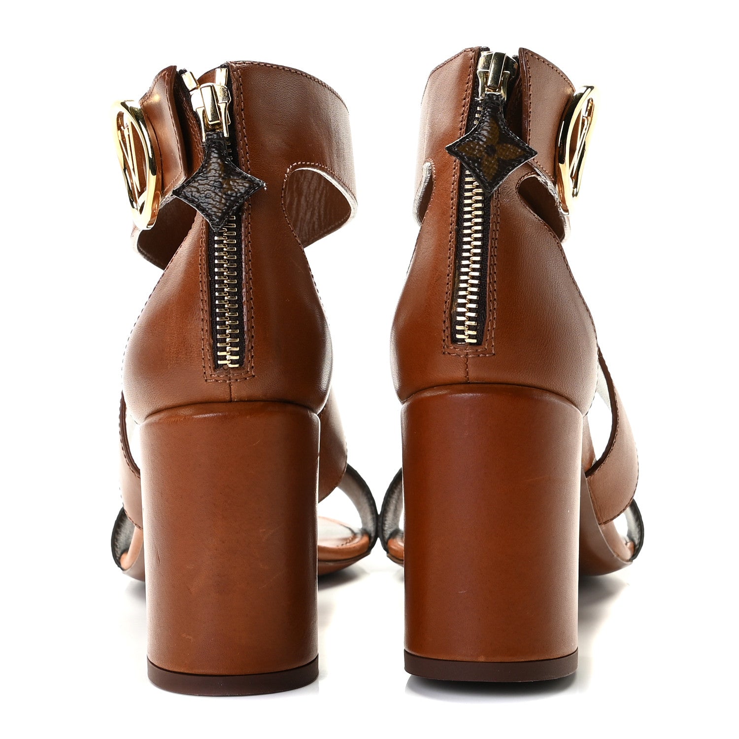 Louis Vuitton Calfskin Monogram Horizon Sandals 39 Cognac Brown 5 of 9