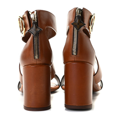Louis Vuitton Calfskin Monogram Horizon Sandals 39 Cognac Brown 5 of 9