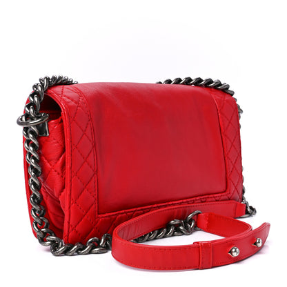 Chanel Calfskin Medium Boy Reverso Flap Red 3 of 13