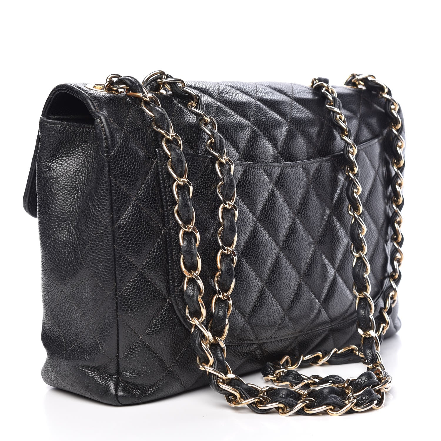 Chanel Caviar Quilted Jumbo Single Flap Black 4 of 15