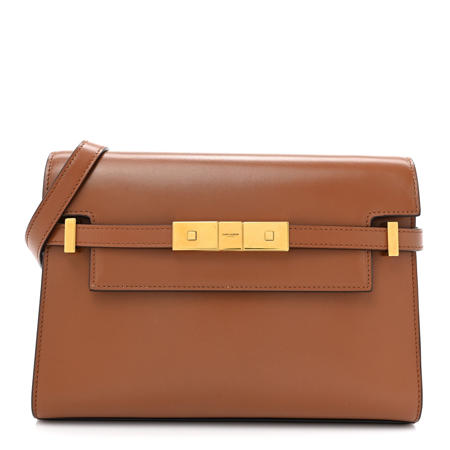 Smooth Calfskin Small Manhattan Shoulder Bag Cognac