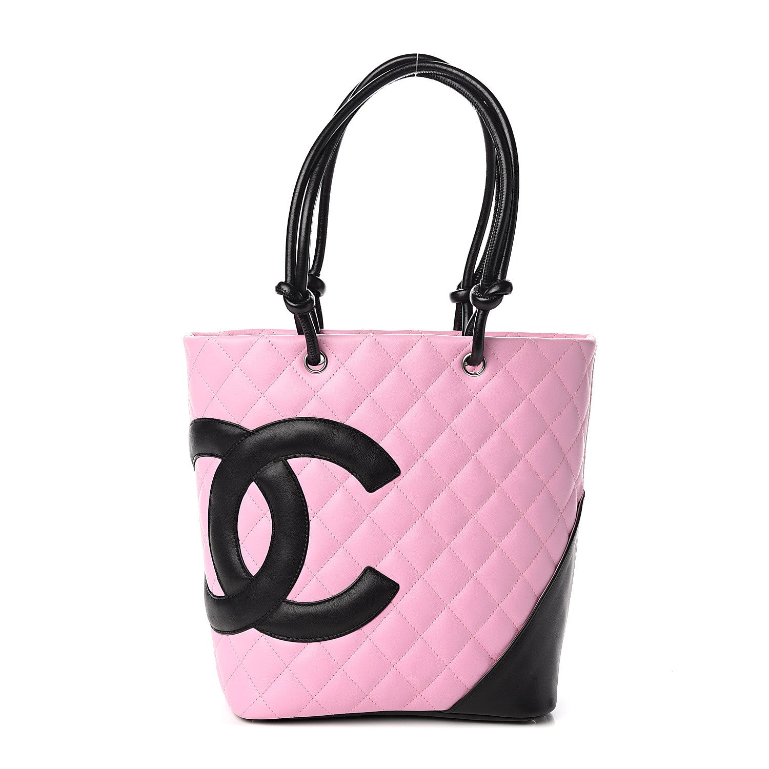 Chanel Calfskin Quilted Medium Cambon Tote Pink Black 1 of 9
