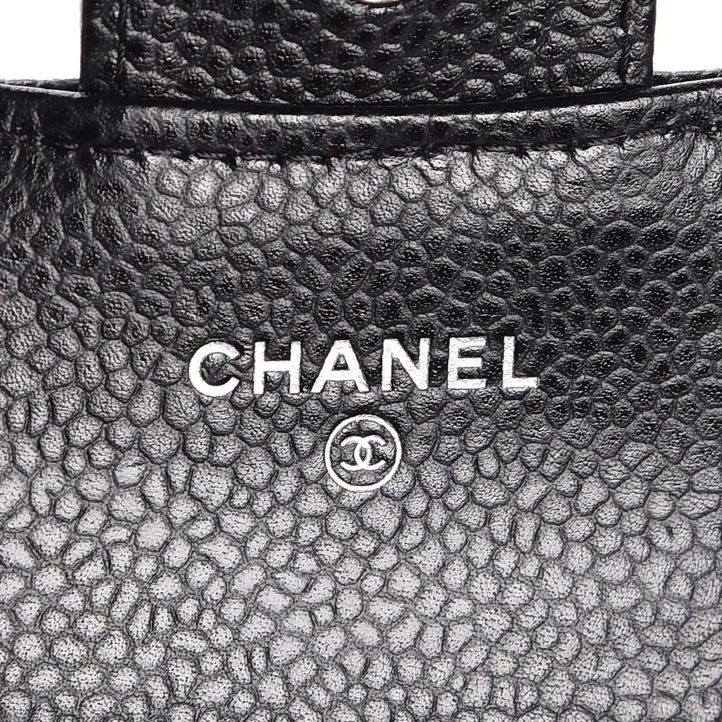 Caviar Quilted Flap Card Holder Black