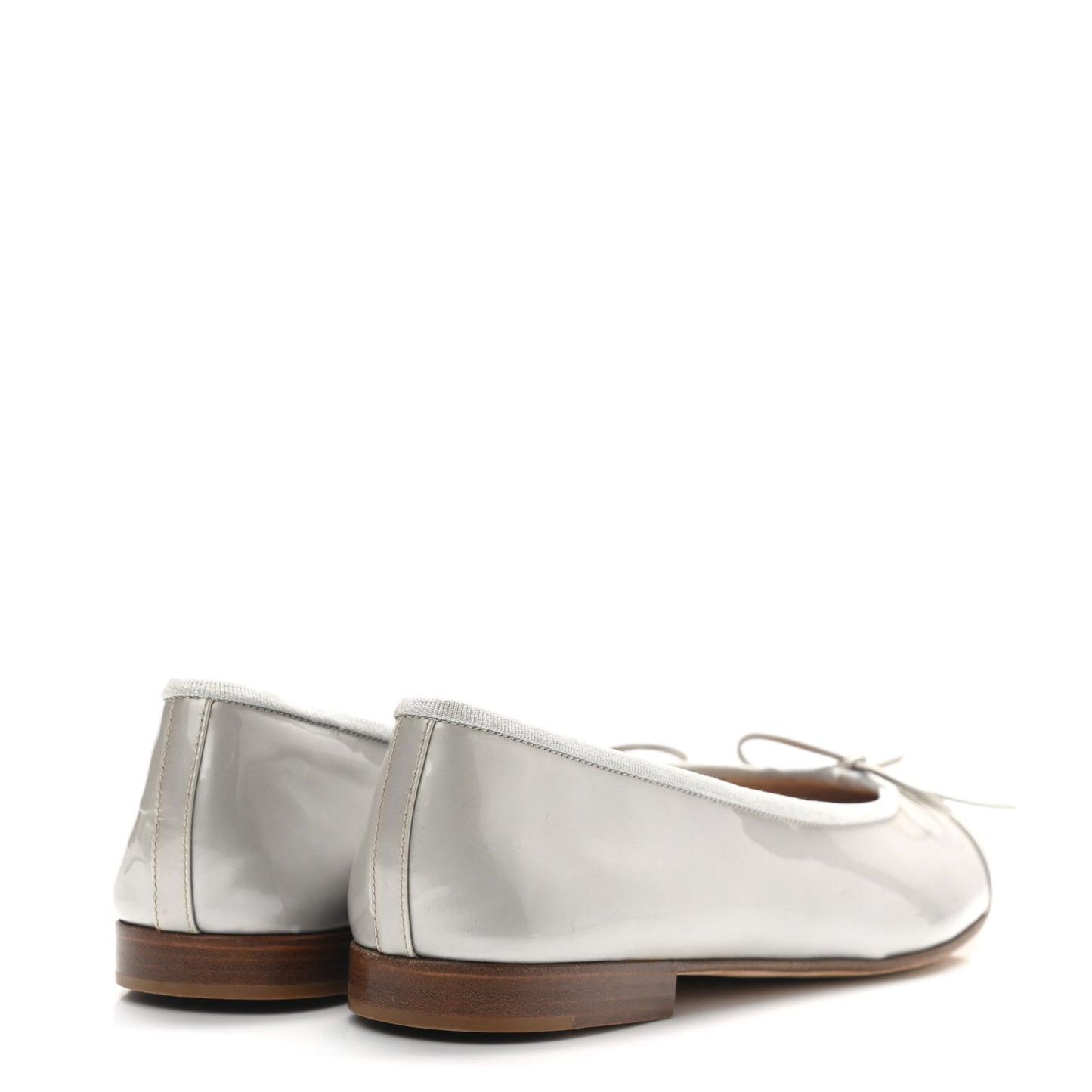 Calfskin Patent Cap Toe CC Ballerina Flats 40 Grey