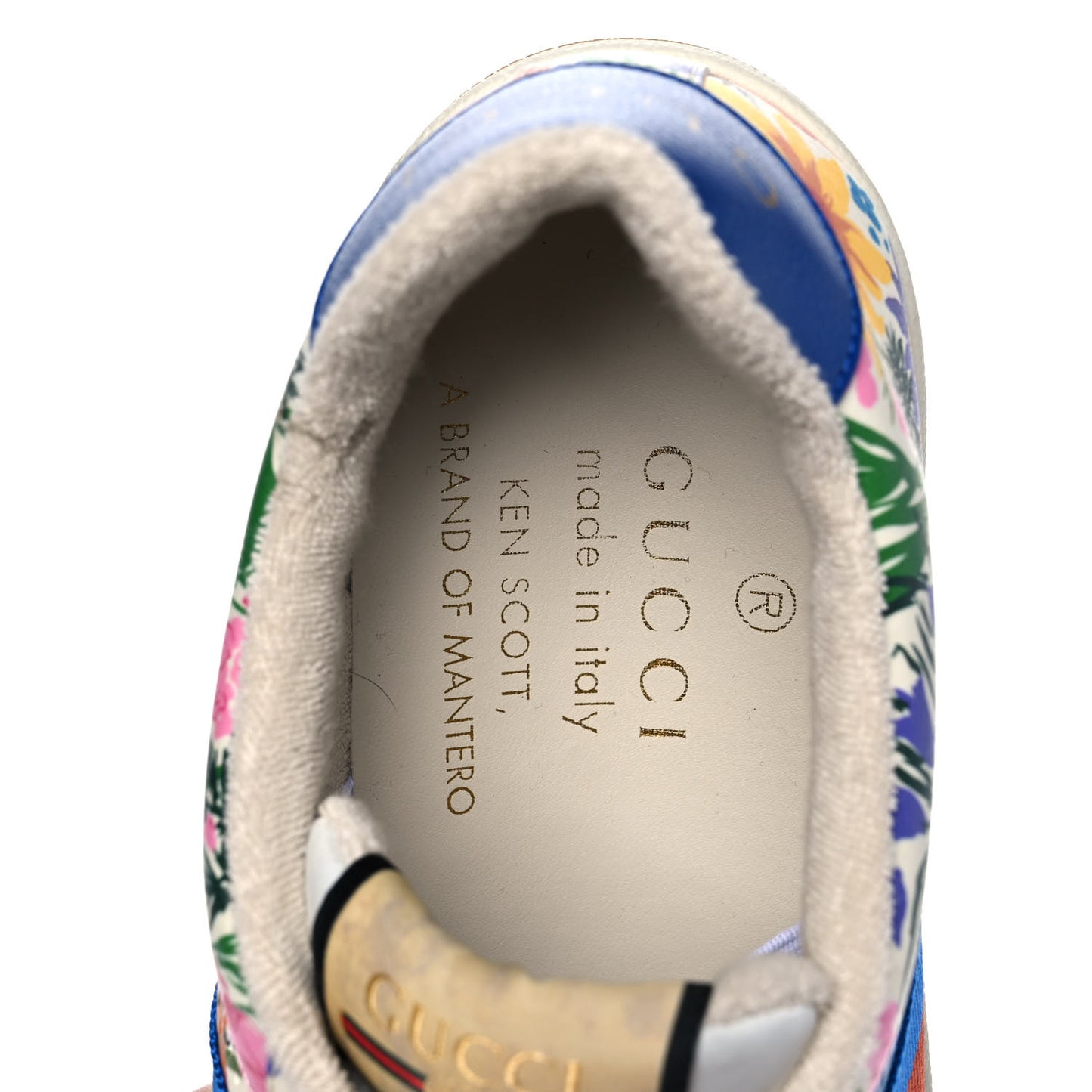 X KEN SCOTT Calfskin Floral Mens Screener Sneakers 8 Ivory Pink Mystic White