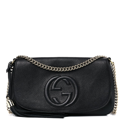 Gucci Pebbled Calfskin Medium Soho Flap Crossbody Black 1 of 15