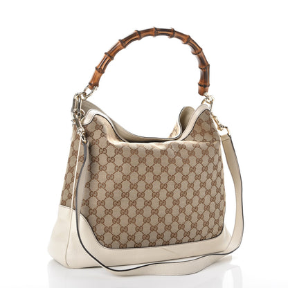 Gucci Monogram Medium Diana Bamboo Shoulder Bag Off White 4 of 14