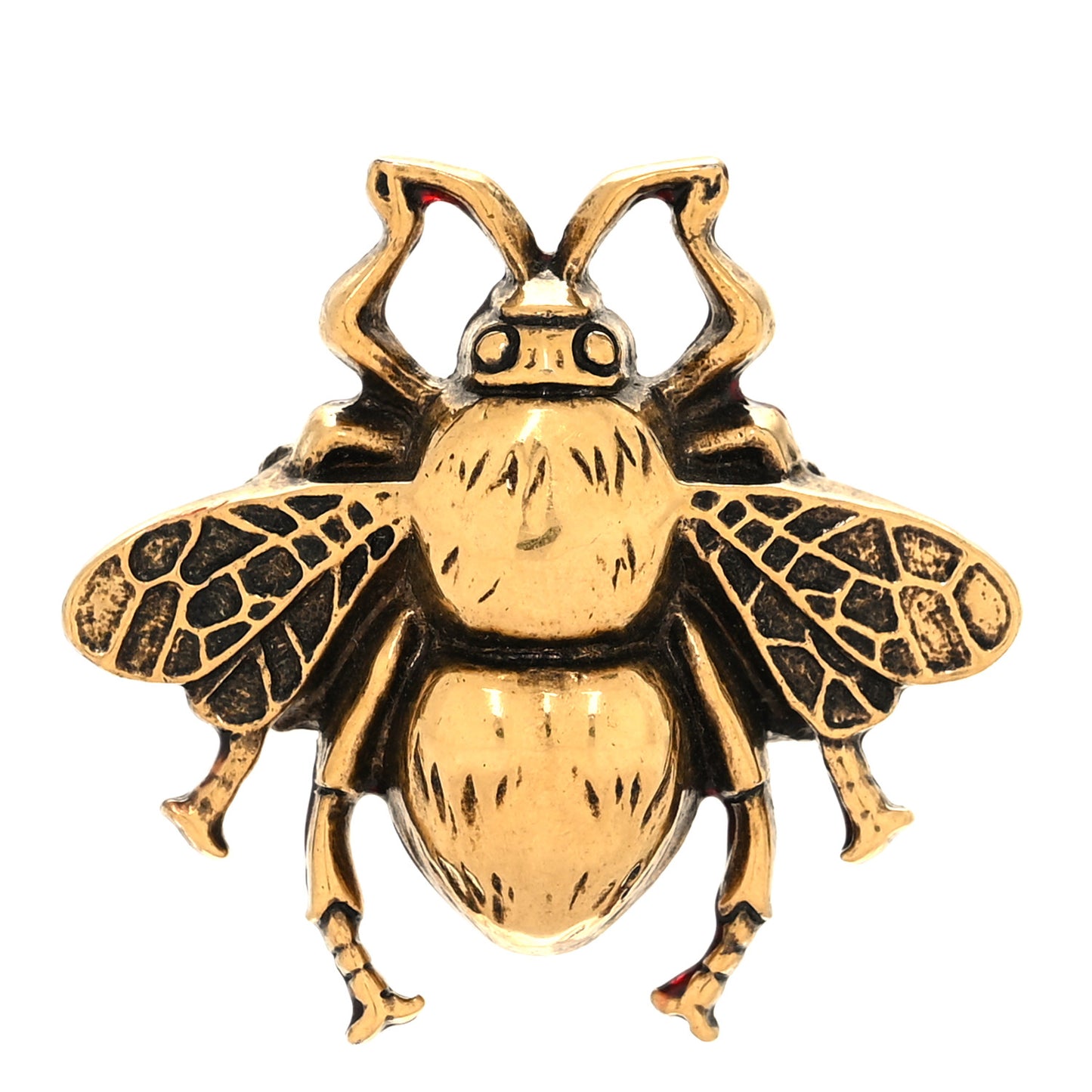 Metal Enamel Bee Ring S Aged Gold