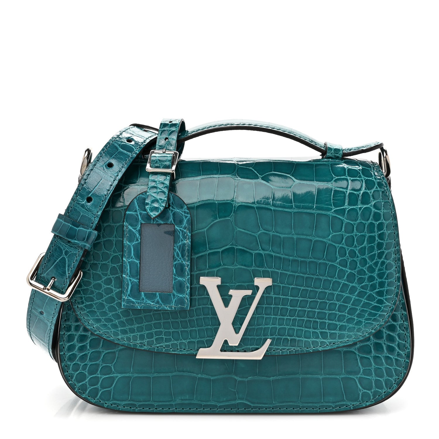 Louis Vuitton Shiny Alligator Vivienne NM Turquoise 1 of 10
