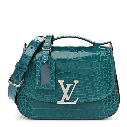 Louis Vuitton Shiny Alligator Vivienne NM Turquoise 1 of 10