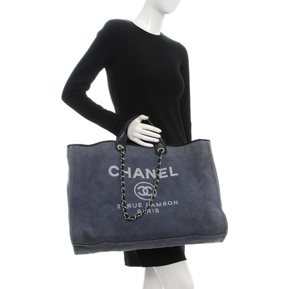 Chanel Canvas Extra Large Deauville Tote Blue 2 of 7