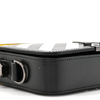 Off-White Saffiano Striped Mini Diag Binder Clip Bag Black White Yellow 10 of 11