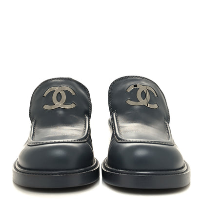Chanel Calfskin CC Platform Loafers 38 Grey 2 of 8