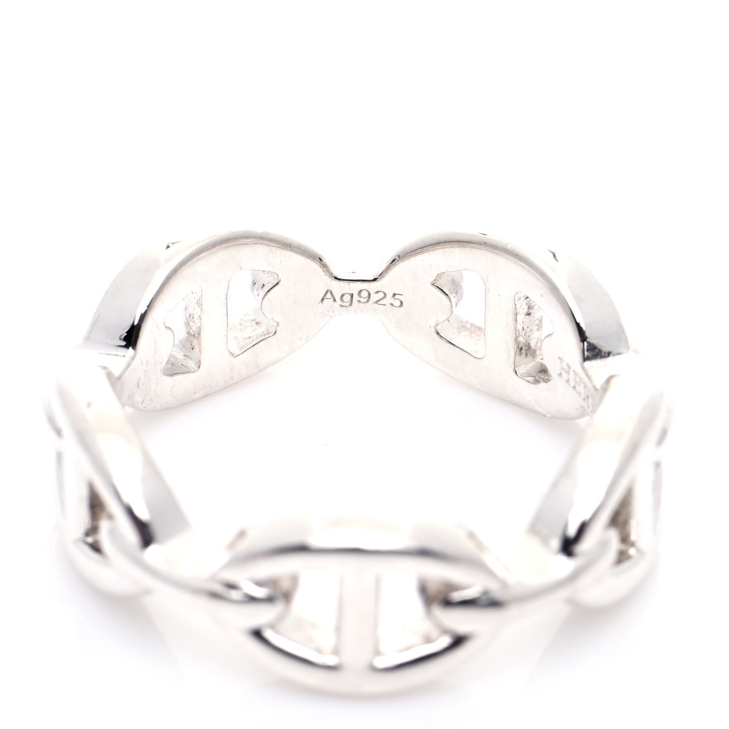 Sterling Silver PM Chaine d'Ancre Enchainee Band Ring 54 6.75