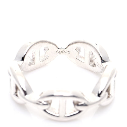 Hermes Sterling Silver PM Chaine d'Ancre Enchainee Band Ring 54 6.75 6 of 7