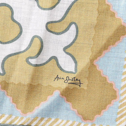 Hermes Cashmere Silk Appaloosa Des Steppes Shawl 140 Gris Chine Bleu Rosi 4 of 7