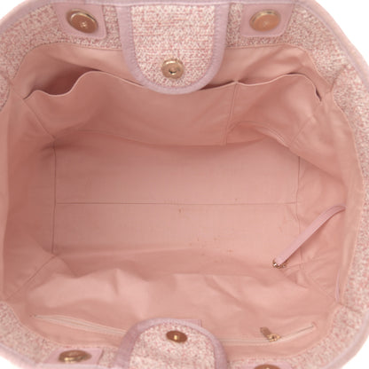 Chanel Straw Lurex Medium Deauville Tote Pink 5 of 14