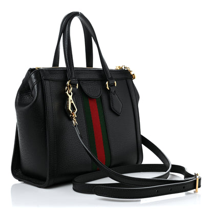 Gucci Textured Calfskin Web Small Ophidia Tote Bag Black 3 of 10