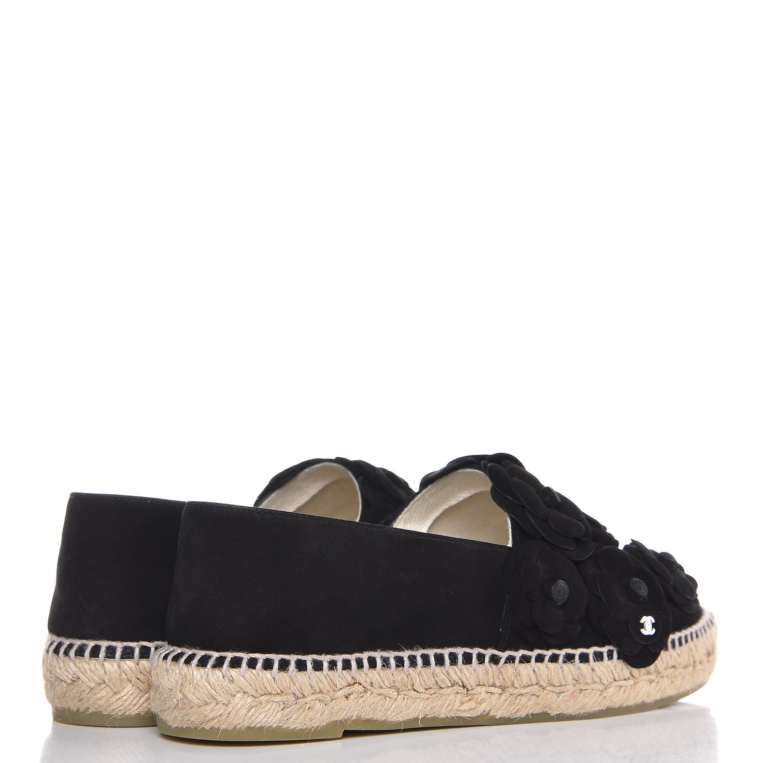 Chanel Suede Camellia CC Espadrilles 41 Black 4 of 9